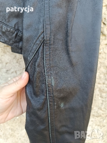Vintage дамско кожено яке 80s черно XL , снимка 5 - Якета - 52126356