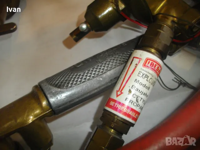 ШВЕЙЦАРСКИ ОКСИЖЕН ОКСИЖЕННА АЦЕТИЛЕНОВА ГОРЕЛКА GLOOR Made in SWITZERLAND С МАРКУЧИ 10м и ВЕНТИЛИ, снимка 14 - Други инструменти - 48090081