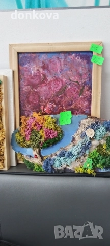 декорации ръчно изработени от жив скандинавски мъх и сапунени рози., снимка 18 - Декорация за дома - 52206004