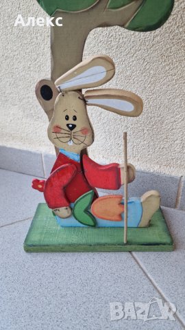 Голяма дървена декорация, ръчно изработена- 59см, снимка 3 - Колекции - 41352242