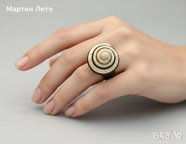 Пръстен от естествен рапан. Уникален!