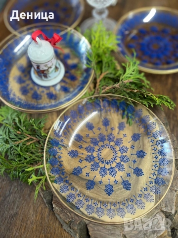 Руски стъклени чинии за десерт