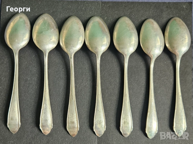 Продавам комплект сребърни лъжички, снимка 2 - Антикварни и старинни предмети - 53734532
