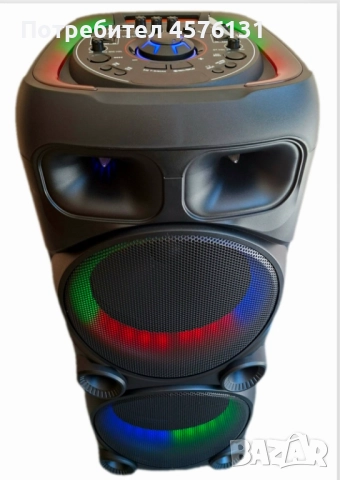 Караоке тонколона 2 х 12" с два микрофона