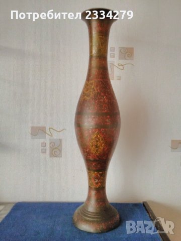 Стари бронзова ваза ,67см., ръчна изработка,релефна декорирана с орнаменти. Купа-шампа, снимка 3 - Вази - 40228964