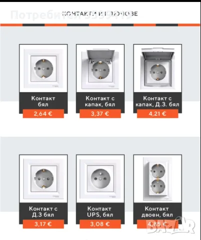 Контакти серия asfora Schneider electric 