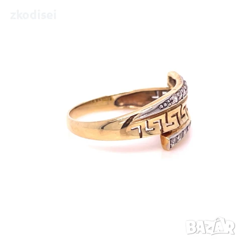 Златен дамски пръстен 2,77гр. 14кр. проба:585 размер:58 модел:33041-2, снимка 3 - Пръстени - 51014571
