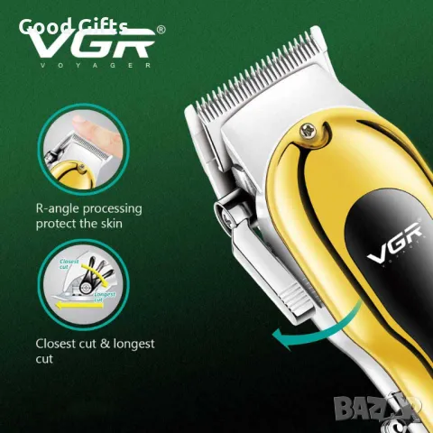 Машинка за подстригване VGR V-680 – LED дисплей, метален корпус, снимка 3 - Машинки за подстригване - 50388751