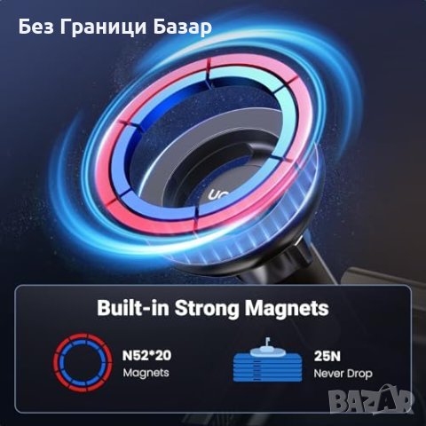 Нов MagSafe Ротационен Държач за Tesla Model 3/Y - Мощен Магнит Стойка кола UGREEN , снимка 3 - Селфи стикове, аксесоари - 44248102