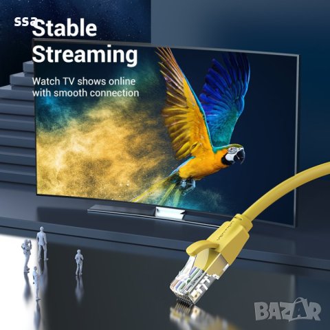 Vention Кабел LAN UTP Cat.6 Patch Cable - 2M Yellow - IBEYH, снимка 5 - Кабели и адаптери - 44231389