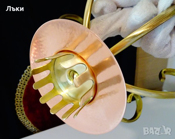 Меден свещник ръчна изработка 360 гр. , снимка 5 - Антикварни и старинни предмети - 34563174