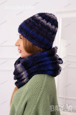 Дамски зимен комплект шапка и шал Zuzanna, 6цвята , снимка 14 - Шапки - 47811852
