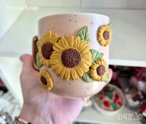 чаша полимерна глина Слънчогледи 