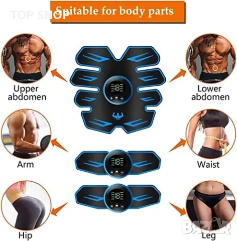 Нов EMS мускулен стимулатор 8 режима, 18 интензитета за тренировка спорт, снимка 2 - Фитнес уреди - 50016040