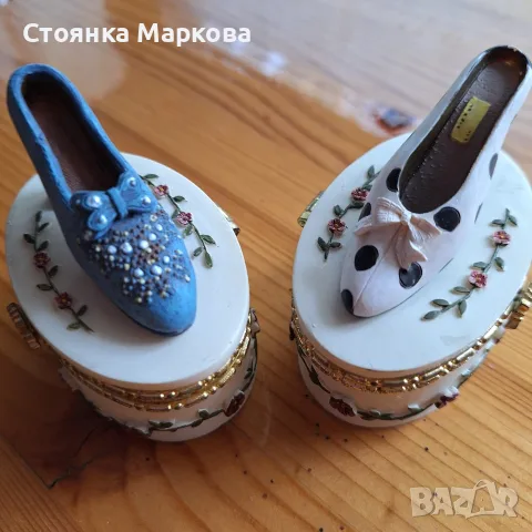 Две порцеланови кутийки за бижута-обувки, снимка 8 - Бижутерийни комплекти - 55935688