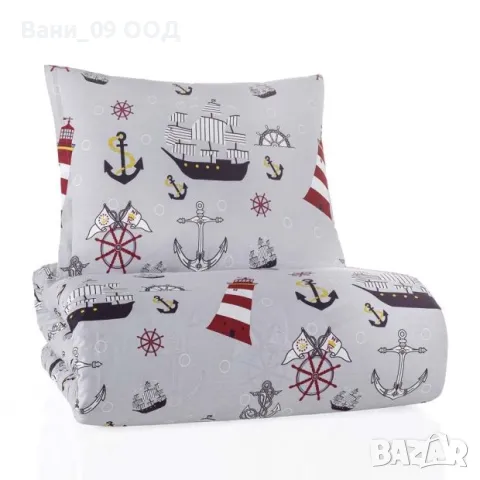 Двоен спален комплект с морски мотив, снимка 2 - Спално бельо - 50420521