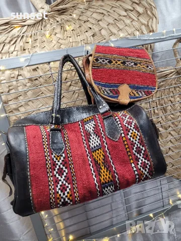 бродиран  голям сак+ чанта ЕСТЕСТВЕНА КОЖА , снимка 9 - Чанти - 50034682