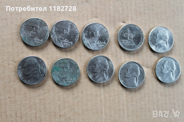 34 монети US QUARTER DOLLAR +10 монети FIVE CENTS, снимка 4 - Нумизматика и бонистика - 53380631