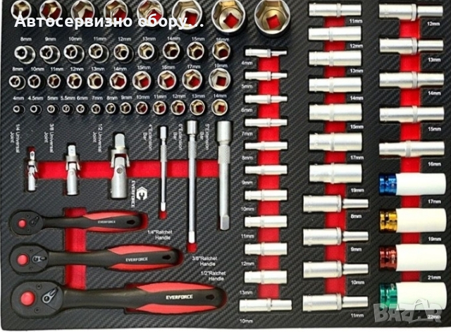 Професионален шкаф с инструменти с метален плот и допълнителено отделение., снимка 4 - Други инструменти - 44601056