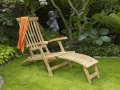  	Луксозен скандинавски стол,тиково дърво , сгъваем, шезлонг , снимка 1 - Столове - 41303684
