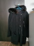 Дамско палто с качулка и кожа