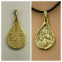 Двулицев медальон капка, Св. Богородица, Сребро 925 и 24К позлата