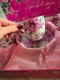 Цветен сервиз за кафе с цветя + кутия, снимка 3