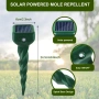 Соларен репелент против къртици, ултразвуков репелент против полевки, репелент против животни НОВИ, снимка 2