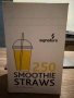 Нови 250 броя сламки за смути 8мм x 210мм – прави, дебели, за шейкове, фрапе и коктейли, снимка 1