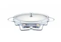 Съд за затопляне Bohmann, 3л. Овал, 2 Свещи, Стоманен капак, Стъкло, Инокс, снимка 2