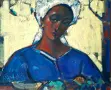 Картина "Селска мадона", худ. Данаил Цонев, 1999 г., снимка 1