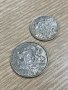 Лот Латвия 1 + 2 лати 1924-1925 г, сребърни монети , снимка 3