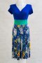 Рокля в синьо с флорален принт Top Design - M/L, снимка 1 - Рокли - 42639532