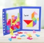 Две в Едно Дигитална Книга за Рисуване с Магнитен Дървен Тетрис и Танграм + Маркер, снимка 4
