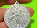 Старинен сребърен медальон за кръщене, рождение, кръщенка с среб. синджирче, кръщене на бебе сребро, снимка 3