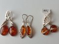 Продавам дамски,сребърни обеци с балтийски кехлибар, снимка 8