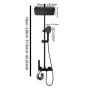 Душ система със стенен термостатен смесител Черен, снимка 4