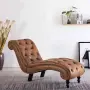 vidaXL Кушетка, кафява, изкуствен велур, снимка 2
