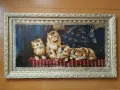 Репродукция от плюш четири котета с дървена рамка , снимка 3