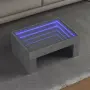 vidaXL Маса за кафе с Infinity LED, бетонно сива, 70x50x30 см, снимка 2