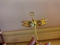 Колекционерска Позлатена Фигурка -Водно Конче Със Сваровски Кристали, снимка 4