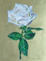 Бяла роза картина маслени бои , снимка 1