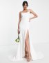 Сватбена / булчинска бяла дълга рокля, тип русалка, снимка 1 - Рокли - 42657096