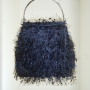 Атрактивна дамска текстилна чанта с кръгли дръжки