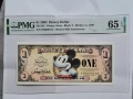 USA $ 1 DISNEY DOLLAR 2008 PMG 65 .80 год. ЮБИЛЕЙ. , снимка 1