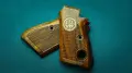 Чирени за Берета/Beretta M71 - орехови - ръчноизработени - инкрустирано лого, снимка 4