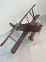 76см ръчна дърворезба фигура/стара голяма дървена играчка/самолет-биплан, снимка 2