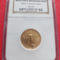 Златен Американски орел 10$ 2006 1/4OZ MS69, снимка 2 - Колиета, медальони, синджири - 44180507