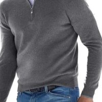 Топ мъжки ежедневен пуловер с V-образно деколте и цип, 10цвята - 023, снимка 11 - Пуловери - 39111155
