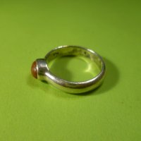 Сребърен пръстен с естествен камък, снимка 2 - Пръстени - 35772242